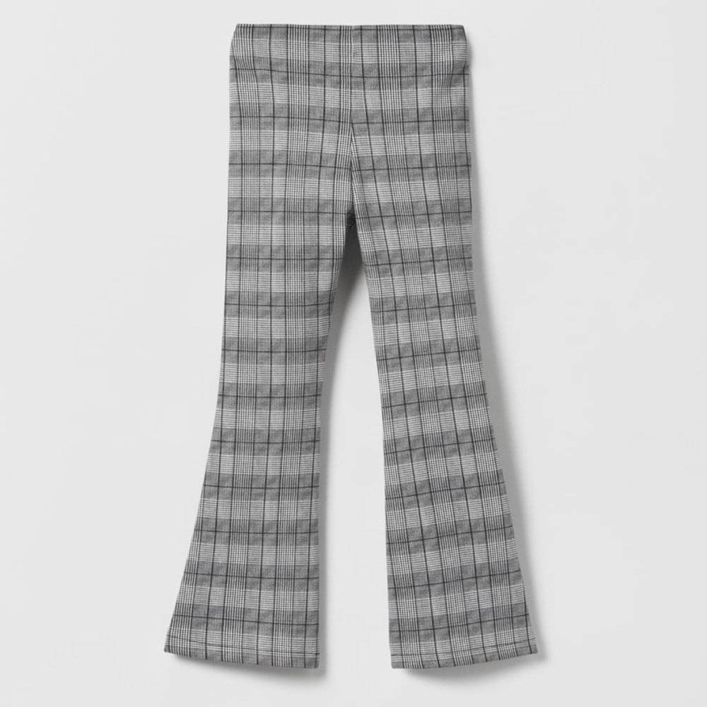 Zara Gray Plaid Kids Flared Bottoms